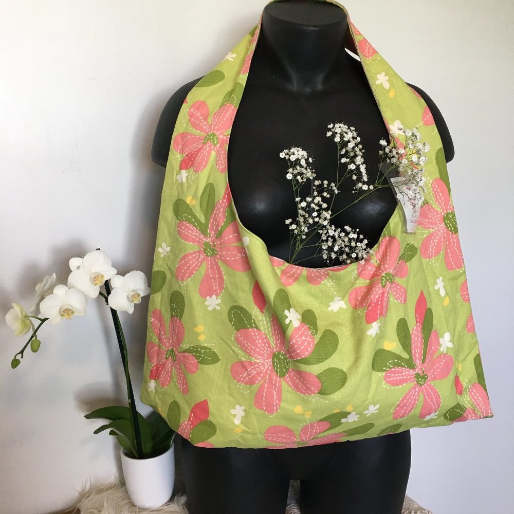 Handmade Floral Hobo Diaper Bag Tote